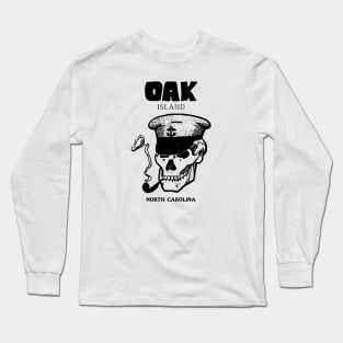 Oak Island, NC Skull Captain Long Sleeve T-Shirt